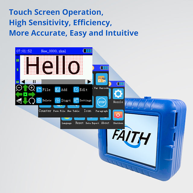 Faith Mini Screen Inkjet Printer Handheld Small Production Date Digital Coding Inkjet Printer Machine 12.7mm Tij Print Machine