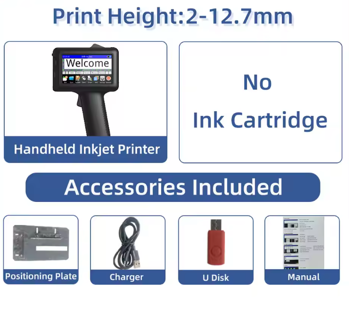 Best Price Handheld Inkjet Production Printer Intelligent Coding Machine Production Date Price Tag Number Digital Graphics logo