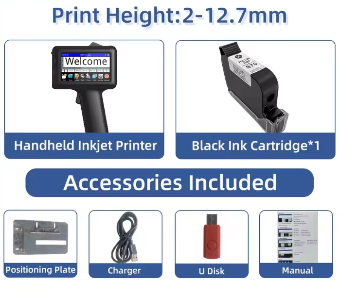 Best Price Handheld Inkjet Production Printer Intelligent Coding Machine Production Date Price Tag Number Digital Graphics logo