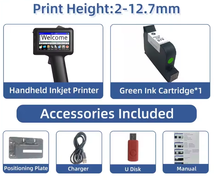 Best Price Handheld Inkjet Production Printer Intelligent Coding Machine Production Date Price Tag Number Digital Graphics logo