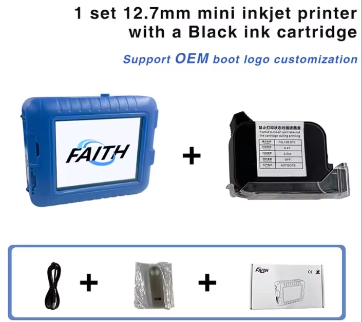 Faith Mini Screen Inkjet Printer Handheld Small Production Date Digital Coding Inkjet Printer Machine 12.7mm Tij Print Machine