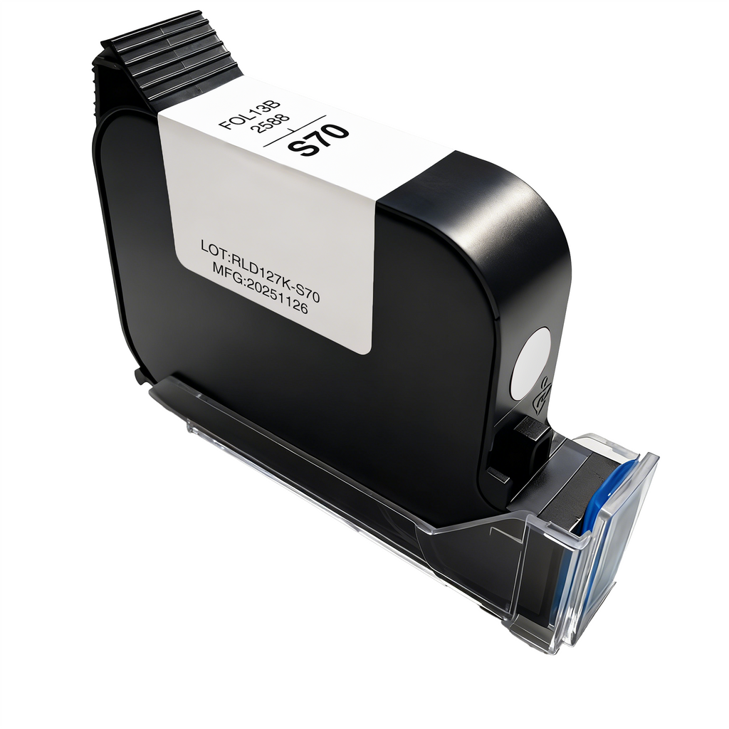 Faithcoding S70 2-12.7mm Ink Cartridge Continues Handheld Inkjet Printer Character Expiry Date QR Code Printing Serial Number Ink Cartridge